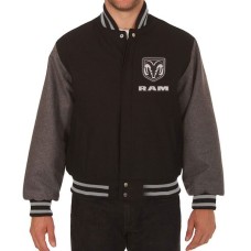 Dodge Ram Varsity Black and Grey Wool Jacket