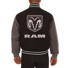 Dodge Ram Varsity Black and Grey Wool Jacket