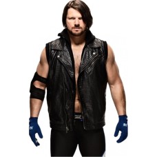 AJ Styles Hoodie Leather Vest From WWE