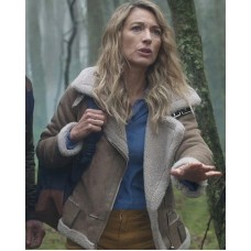 La Brea Eve Harris Eveâ€™s Beige Suede Sherpa Jacket