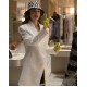 Emily In Paris Lily Collins White Fringe Trim Coat