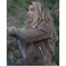 La Brea Eve Harris Eveâ€™s Beige Suede Sherpa Jacket