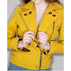 Pikachu Pokemon Yellow Leather Jacket