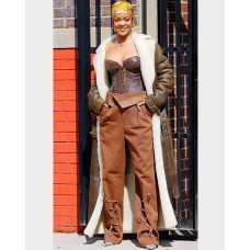 Rihanna Shearling Long Coat