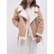 Womenâ€™s Sheepskin Aviator Beige Shearling Jacket