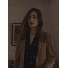 Lily Collins Windfall Brown Blazer