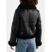 Womenâ€™s Aviator Cropped Shearling Leather Jacket