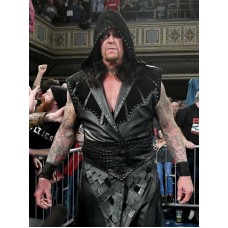 The Undertaker Wwe Raw Black Leather Vest Coat