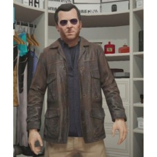 Michael Distressed GTA 5 Leather Jacket