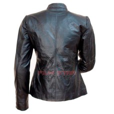 Angelina Jolie Comic Con Motorcycle Black Leather Jacket 