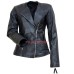 Michelle Pfeiffe Collar Less Black Leather Jacket