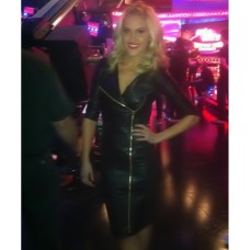 Ashley Roberts Leather Dress Ladies Black Coat