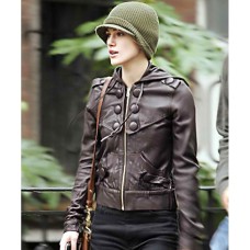 Keira Knightley Brown Leather Jacket