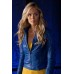 Supergirl Smallville Laura Vandervoort Blue Leather Jacket