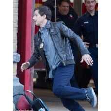 ANDY SAMBERG BROOKLYN NINE NINE LEATHER JACKET