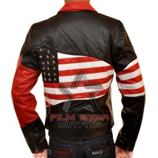 American Flag Biker Leather Jacket
