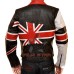 UK British Flag Slim Fit Motorcycle Leather Jacket 