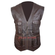 Owen Jurassic World Chris Pratt Brown Leather Vest