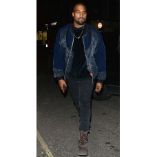 Kanye West Stylish Blue Bomber Jacket