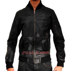 Wall Street Money Never Sleeps Bomber Leather Jacket