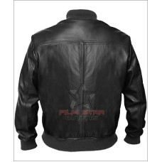Men's Black Neron Bomber Leather Jacket