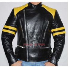 Brando Biker Yellow & Black Leather Jacket