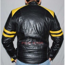 Brando Biker Yellow & Black Leather Jacket