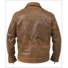 Copper Classic Distressed Brown Leather Jacket