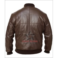 Men's Vintage Brown Bomber Leather Jacket