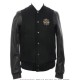 Teddy Varsity Leather Sleeve Baseball Jacket